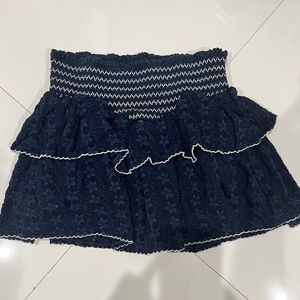 Katie J NYC navy eyelet skirt